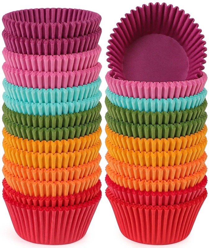 Rainbow Standard Cupcake Liners 350-Count Bright Colorful Muffin Baking Cup
