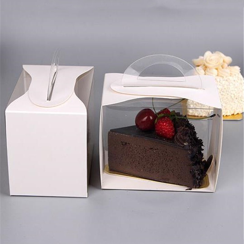 Transparent White Cut Pieces Cake Box Mousse Pastry Takeaway Portable Gift Box gallery