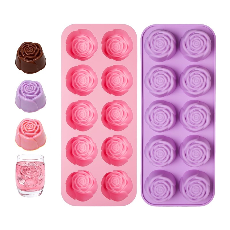 Rose Silicone Mold 2 Pack 20 Cavity Rose Flower Chocolate Mold Silicone Rose …
