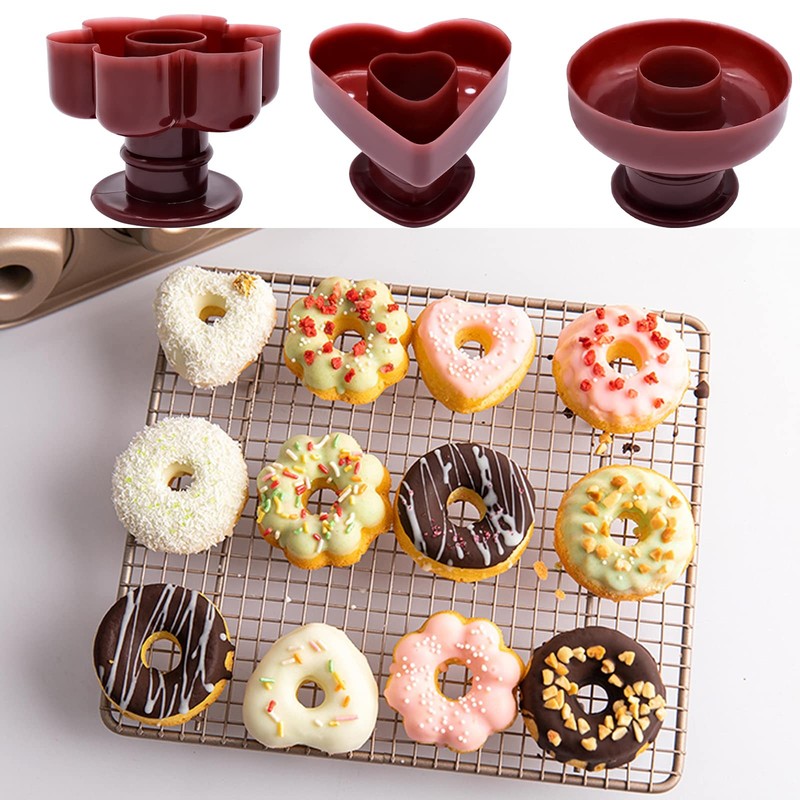 4 Pack Donut Maker Cutter Creative Reusable Non-stick Doughnut Molds Fondant ... gallery