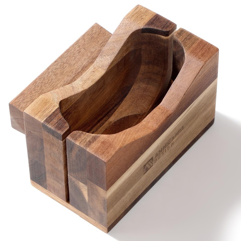 Premium Acacia Wood Bagel Slicer For Large Bagel Stylish Hand Crafted Cutter