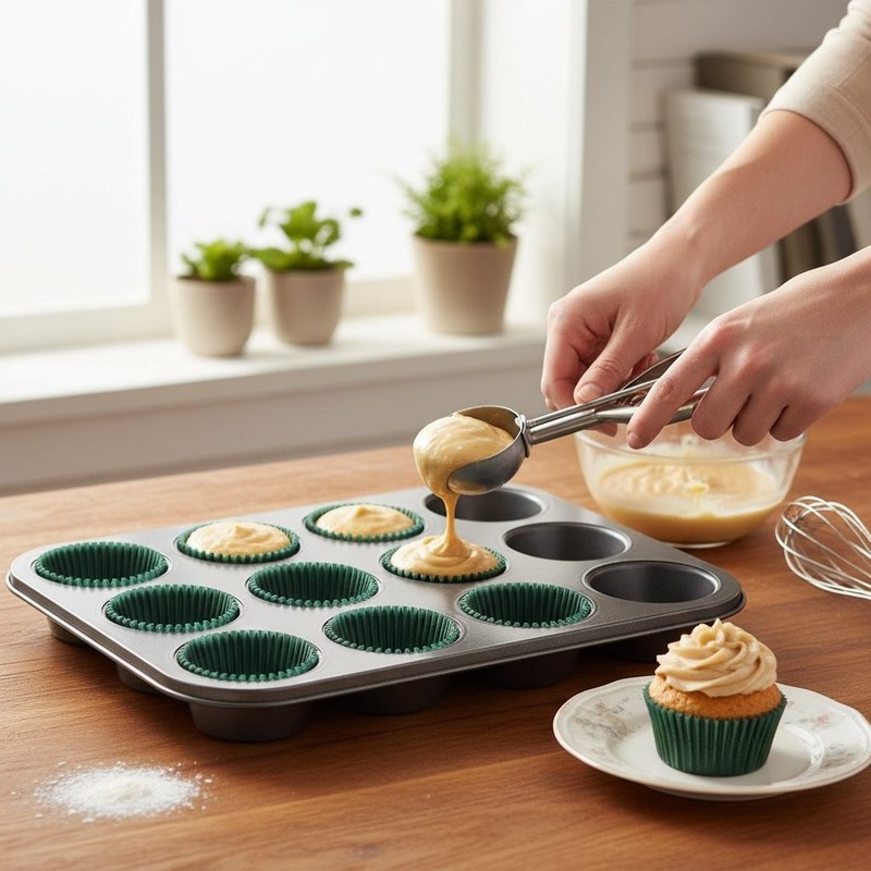 Chef Craft 50 Count Cupcake Liners Muffin Size Baking Cups, Dark Green gallery
