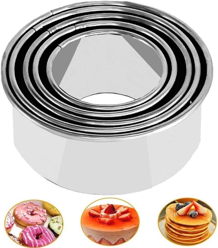 Set of 5 Round Edge Cookie Cutters – Stainless Steel Molds for Perfect Baking gallery