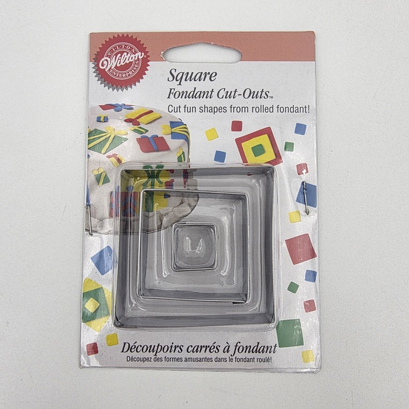 Wilton Fondant Cutters Cut-Outs Square Leaf Oval Round Star -New gallery