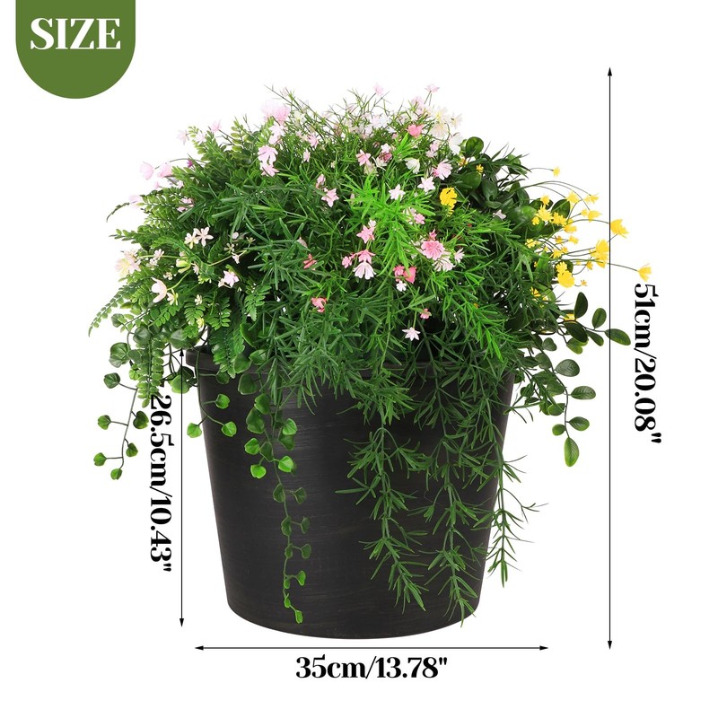 Blafrozzing 5 In 1 Artificial Plants Flowers Potted Fake Babybreath Grass Plant gallery