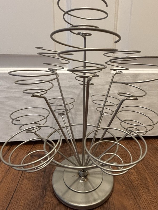 3-Tier Metal Cupcake Stand/Holder, Silver Round Matte Finish Contemporary gallery