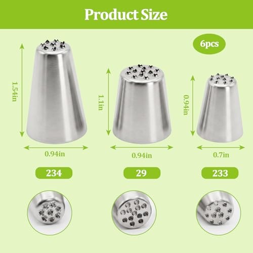 6 Pcs Grass Piping Tips,Cake Decorating Tips,Stainless Steel DIY Piping Icing gallery