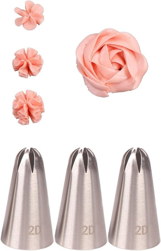 2D Piping Tip Set for Cake Decorating,2D Large Drop Flower Decorating Tip,Closed