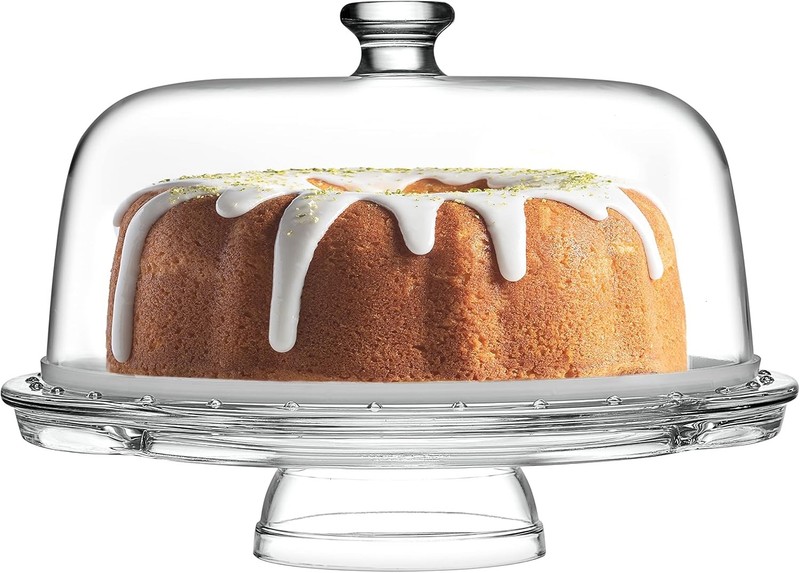 Glass Cake Stand W/ Dome 6-in-1 Convertible Cake Plate Punch Bowl & Chip & Dip gallery