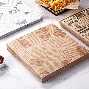 100Pcs Wax Paper Sheets for Food, Basket Liners Food Picnic Paper Sheets gallery