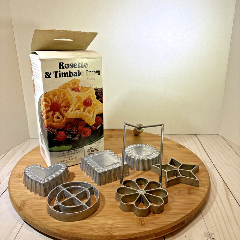 Nordic Ware Double Rosette & Timbale Iron Set, 7 piece set, Cookie Cutter Mold