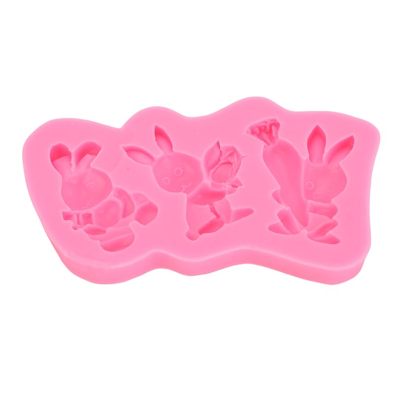 Easter Fondant Mold Cute Bunny Pattern 3D Silicone Mould Rabbit Cupcake Cookie gallery