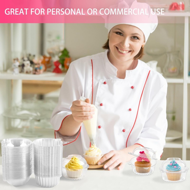 100 Pack Individual Cupcake Containers Clear Plastic Cupcake Holders Cupcakes gallery