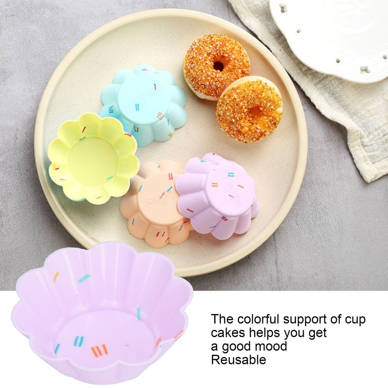 20Pcs Small Cake Cup Baking Mold Reusable Easy Clean Silicone Mini Cupcake US gallery