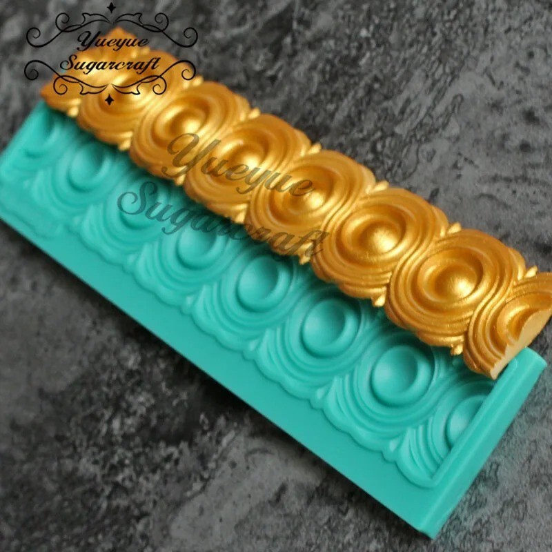 Baroque Style Silicone Mold Scroll Filigree Lace Fondant Vintage Flower Border gallery