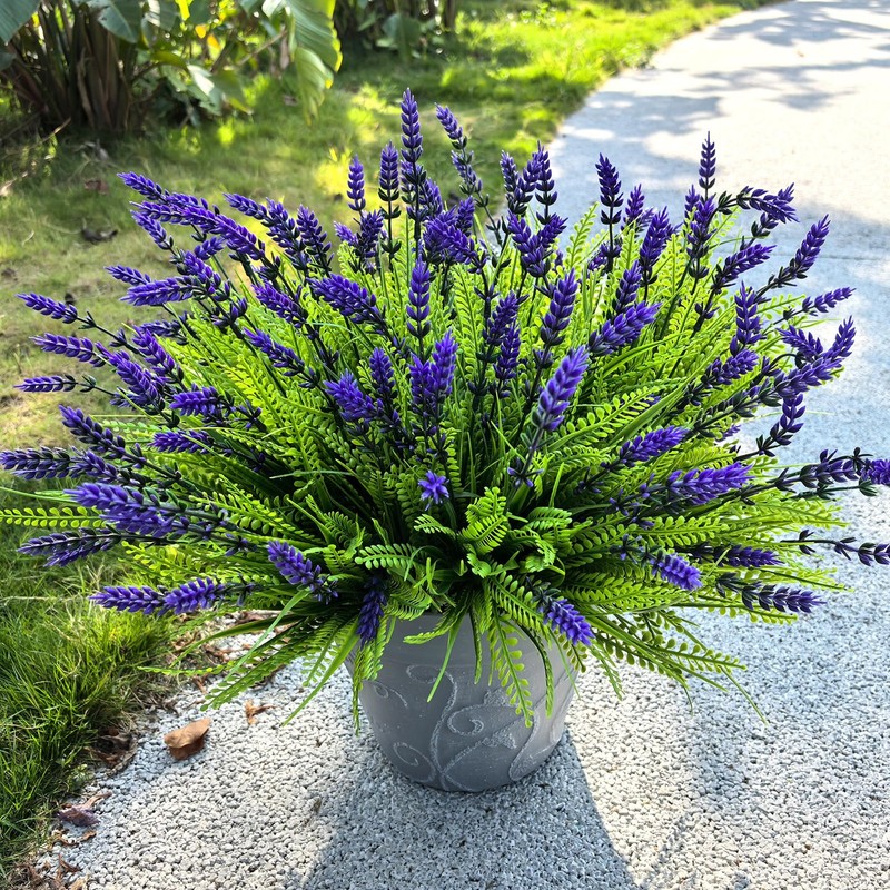 Thinktral 17.8 Tall Artificial Faux Plants Flowers For Outdoor Spring Summer gallery