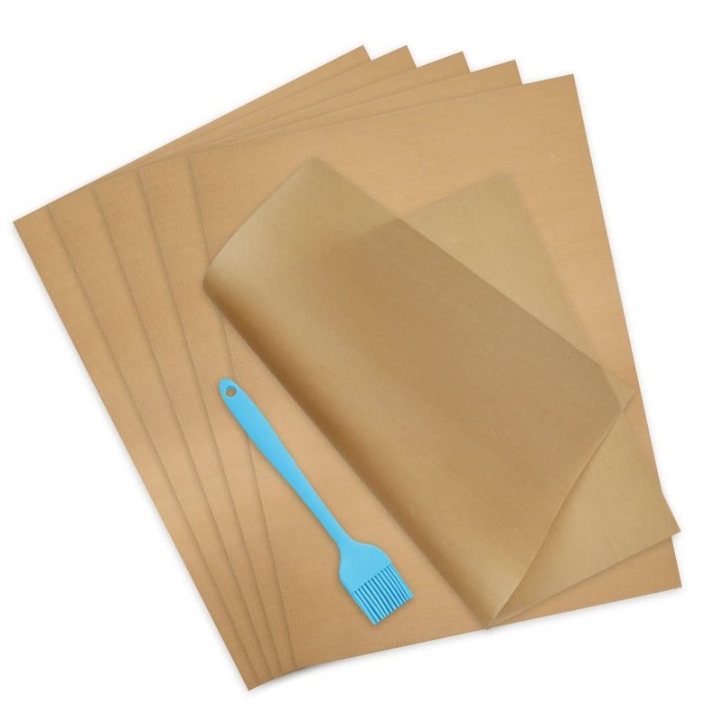 BieFuDan 6 Sheets Baking Mats Non Stick Reusable,Oil 40*33, Coffee Set