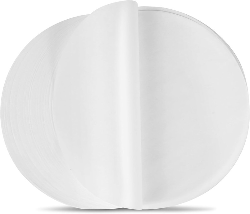 8 Inch Parchment Paper Rounds 100 Sheets, Non Sti Pre-cut Baking