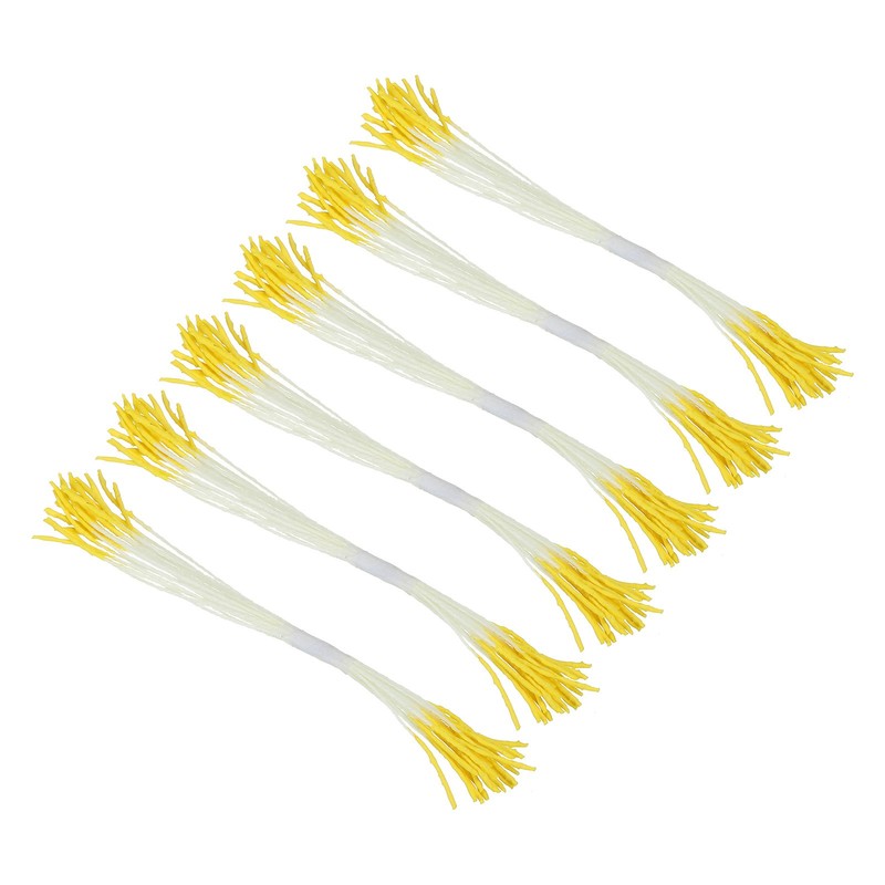 10mm Double Heads Flower Stamen, 150 Pcs Artificial Flower Stamen Pistil, Yellow