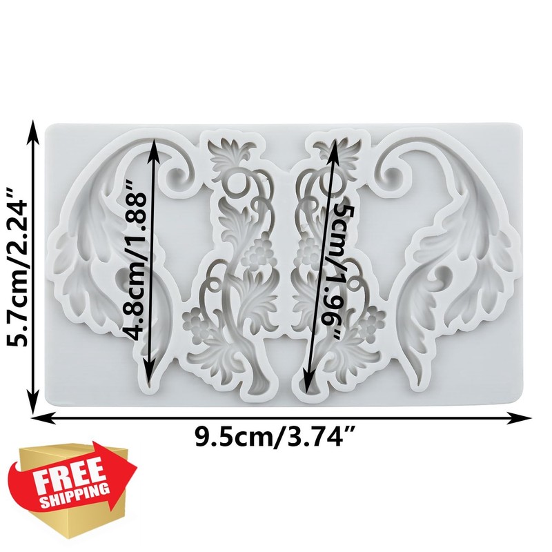 Baroque Silicone Mold, Scroll Filigree, Resin Clay Mold