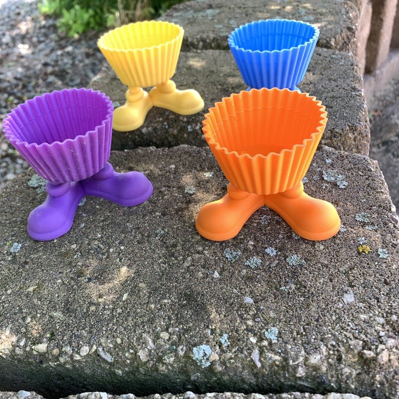 Wilton Silicone Cupcake Liner Muffin Holders Silly Feet Set Of 4 Bake Party Bake gallery