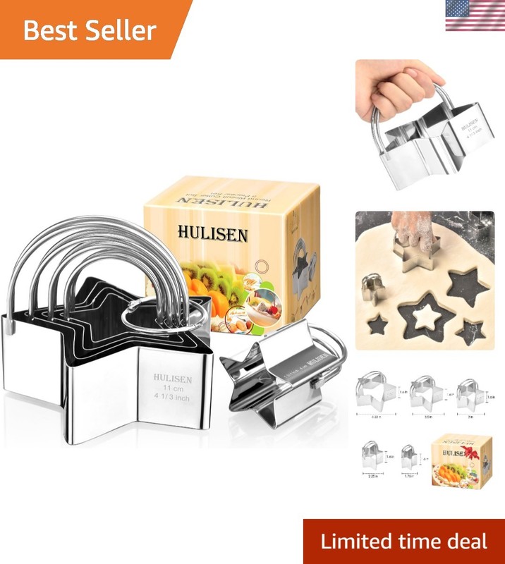 Elegant 5-Piece Star Cookie Cutter Set – High-Grade Stainless Steel Baking Tools