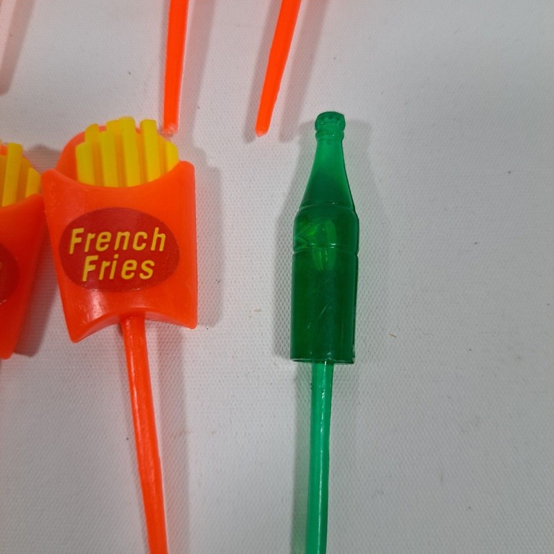 Vintage Soda Drink Bottles French Fries Sticks Cake Cupcake Topper Hot Dog Charm gallery