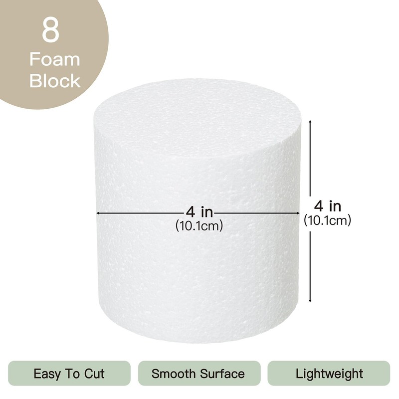 8 PCS 4x4 Inch Round Foam Polystyrene Circle Dummy Cake Set Craft Modeling gallery