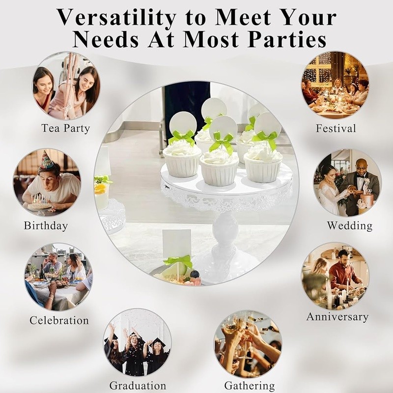 Metal Cake Stand 3 Tier Dessert Holder Sturdy Parties Events Home Display New gallery
