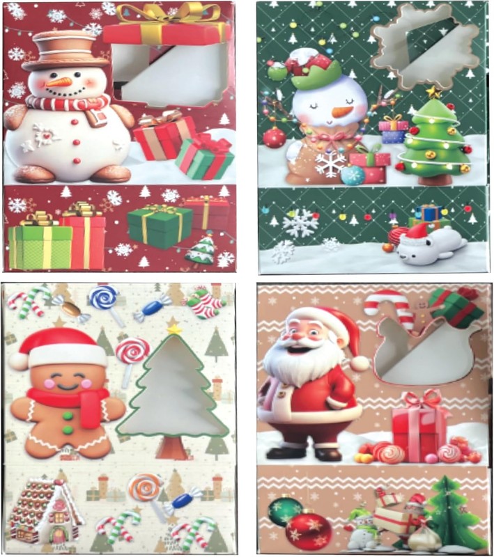 24pc Christmas Cookie Boxes 5"x5" Holiday Treat Bakery Gift Goodie Party Pack gallery