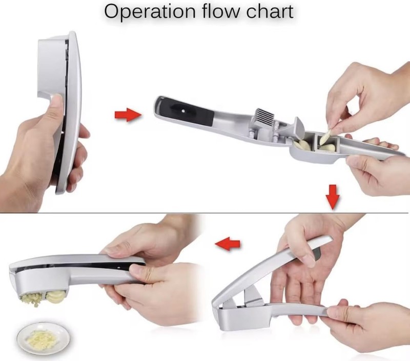 Garlic Press and Slicer 2 in 1 with Built-In Cleaner Standard, Silver gallery