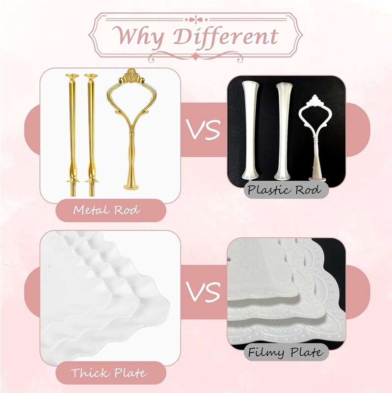 Dessert Table Display Set 5 Pcs Dessert Stands Trays Treat Table Party Decor gallery