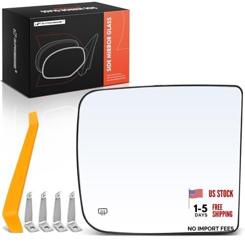 Passenger Side Tow Mirror Glass with Backing Plate Compatible with 2010-2022