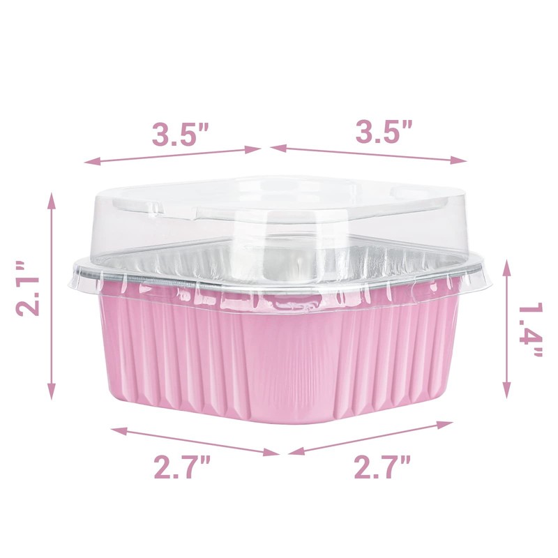 Aluminum Foil Baking Cups with Lids, 5oz 100pcs Disposable Ramekins with Lid,... gallery