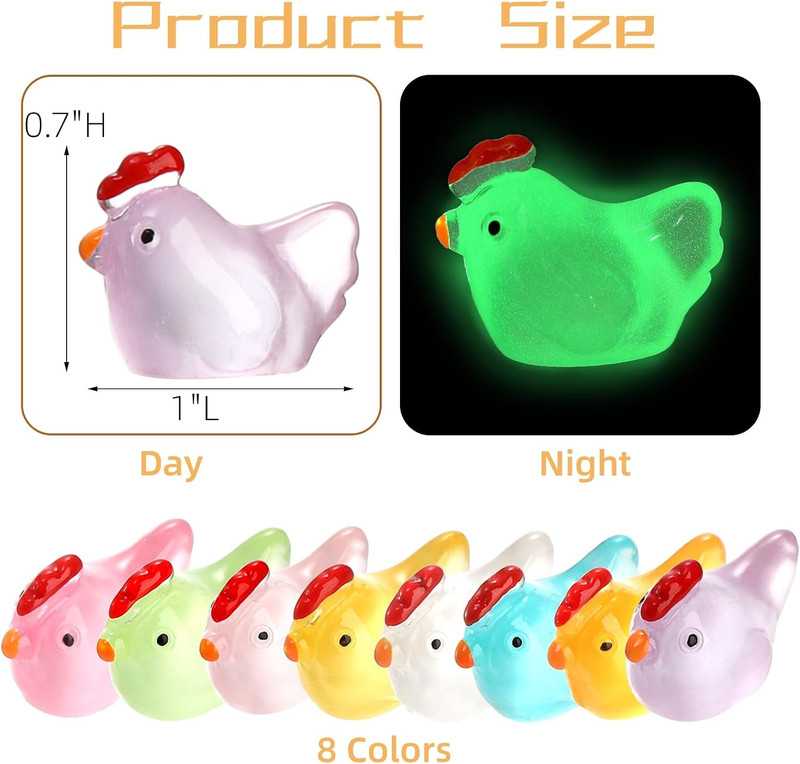 120 Pack Mini Resin Chicken, Cute Animals Miniature Figures, Colorful Tiny Ch... gallery