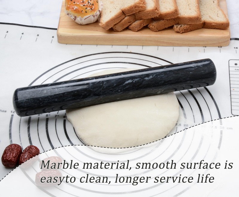 Marble Rolling Pin with Wooden Bracket, Marble Rolling Pin, Non-Stick Dough R... gallery