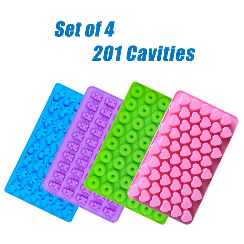 Gummy Bear Candy Molds Silicone, Mini Gummy Molds with 2 Droppers, Food Grade... gallery