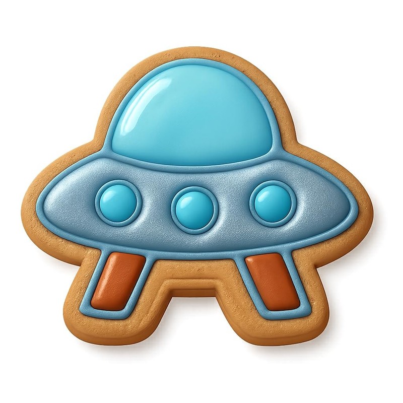 Cartoon Spaceship Cookie Cutter & Stamp - 4x3.5 gallery