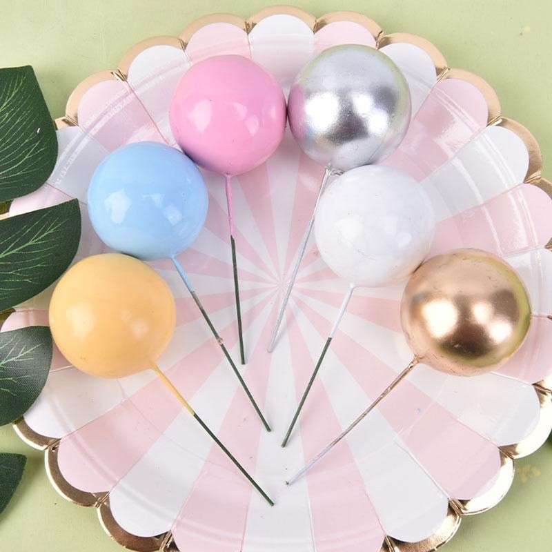 Golden ball picks for For Cake and dessert decoration in multiple sizes gallery