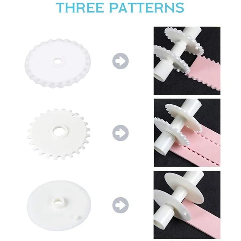 3 Styles Embosser Ribbon Stripes Fondant Sugarcraft Cutters Tool Rolling Pin gallery