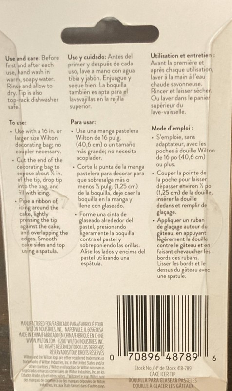 Wilton Decorating Tip - 789 Cake Icer ~ Sealed Package gallery