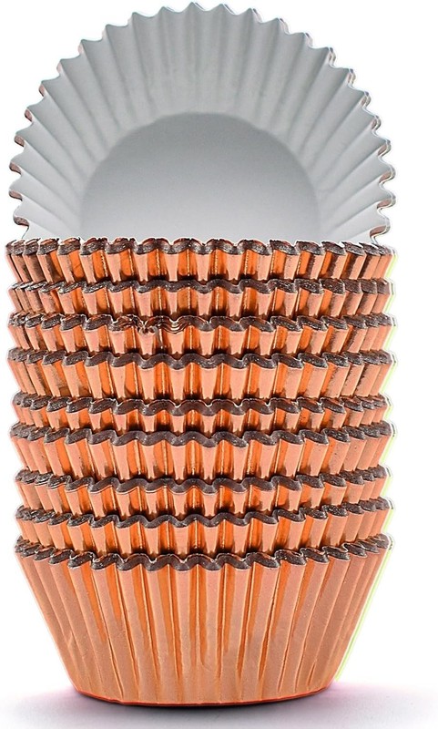 200 Pcs Orange Foil Cupcake Liners Standard Baking Cups Muffin Paper Cases