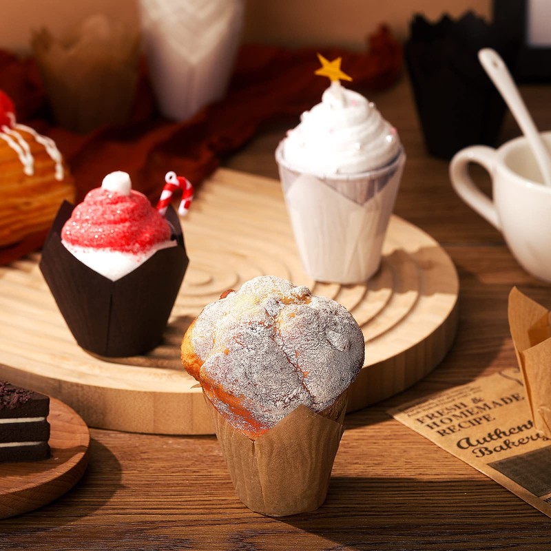Mini Tulip Cupcake Liners 600 PCS Mini Non Stick Muffin Paper Liners Mixed gallery