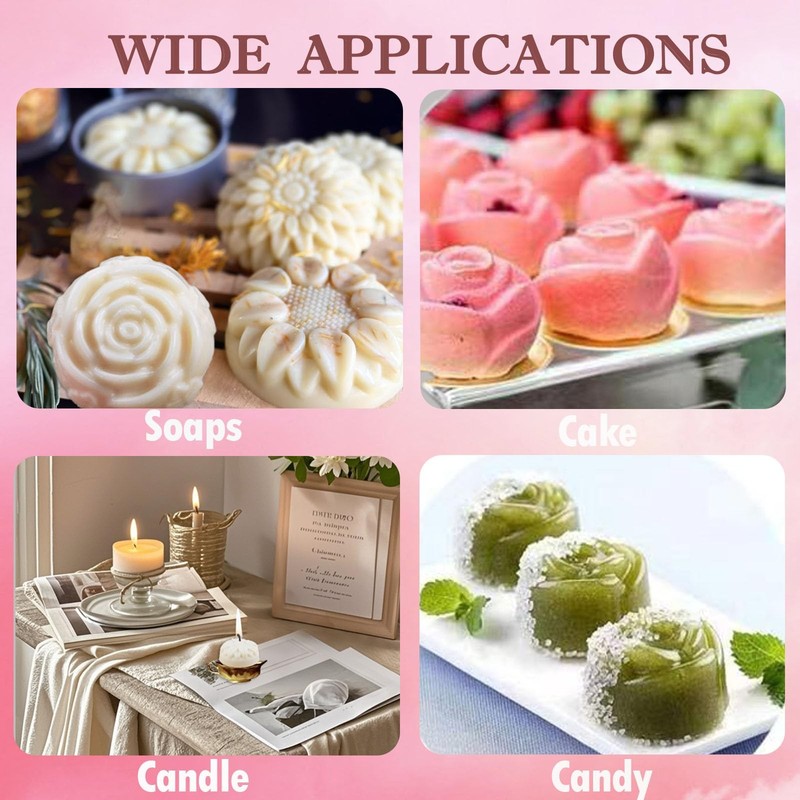 3 Pack Silicone Soap Molds,Flowers Mold for 3pcs-Flowers Molds gallery