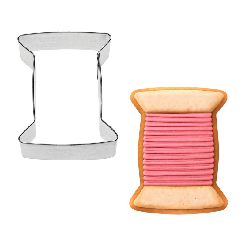 4 Piece Sewing Machine Thimble Spool Scissors Cookie Cutter Set Quilting gallery