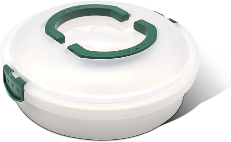 10 Inch Portable Pie Carrier with Lid and Tray 3-In-1 Round Cupcake Container…