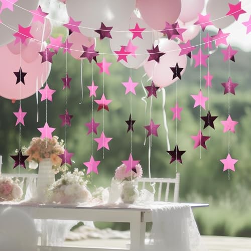 Feet Glitter Star Garland Banner 2026 Party Decoration Double Side Pink 78 gallery