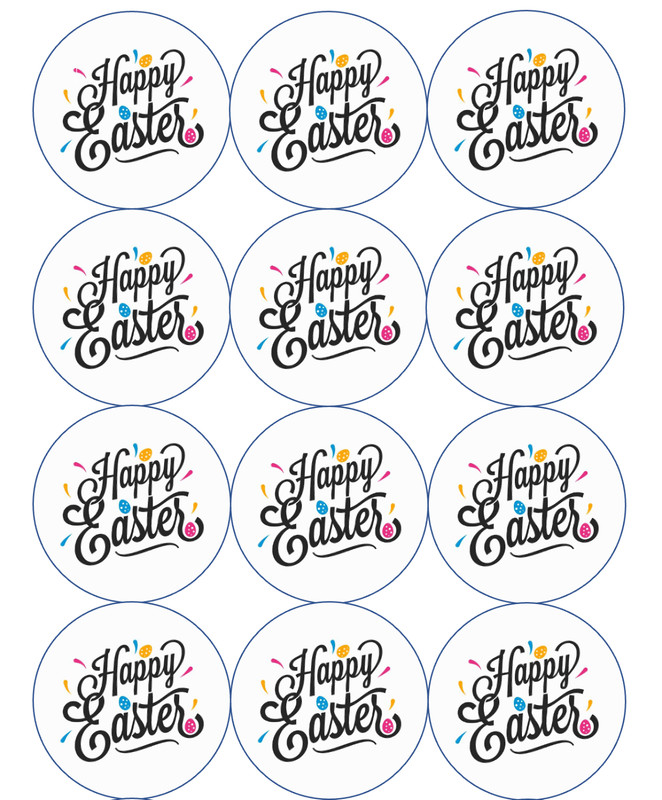 12 Happy Easter, edible images for desserts CHOOSE SIZE pre cut