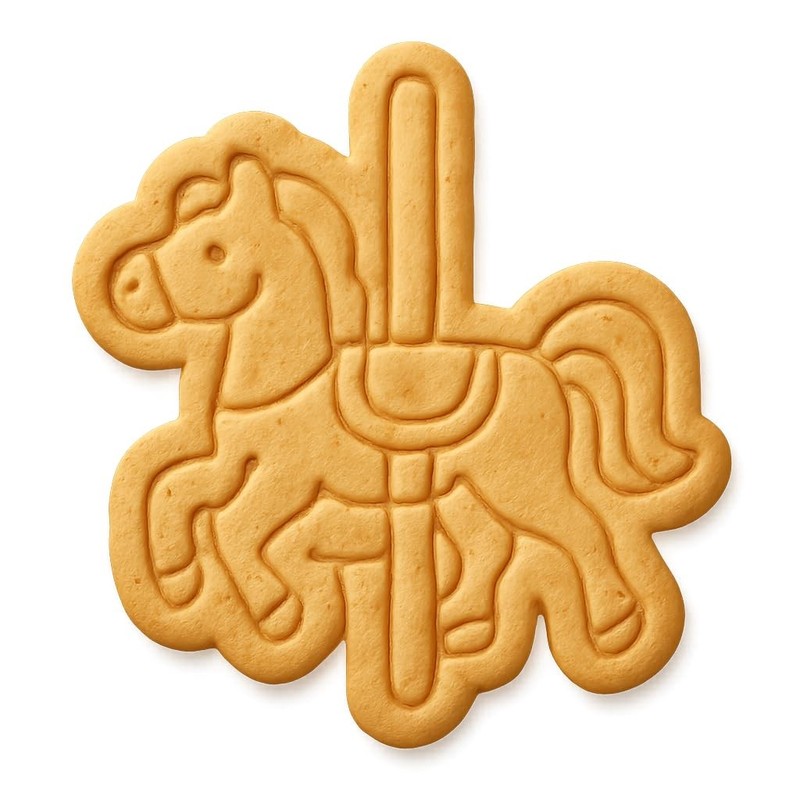Standing Carousel Horse Cookie Cutter & Stamp, Fondant & Clay – 3.2×4
