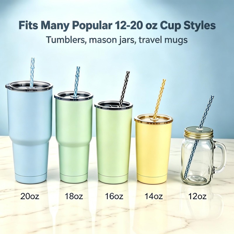 ﻿9 Inch Clear Reusable Plastic Straws, 25 Pack Replacement Drinking Straw gallery